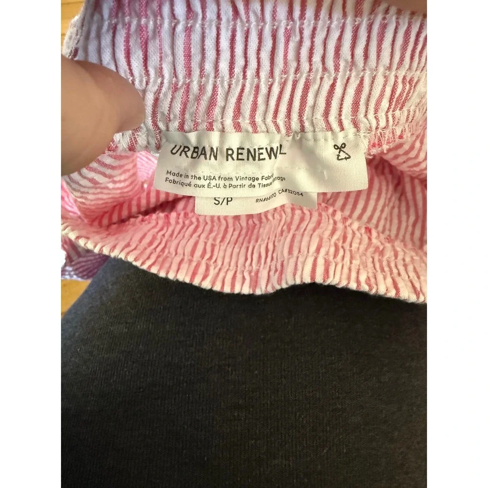 Urban Renewal pink and white striped‎ shorts